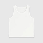 A white crop tank top for kids, displayed against a plain background.