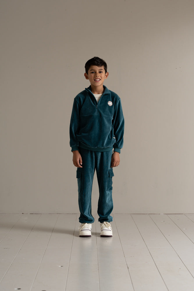 Zip Sweater & Cargo Pants Set