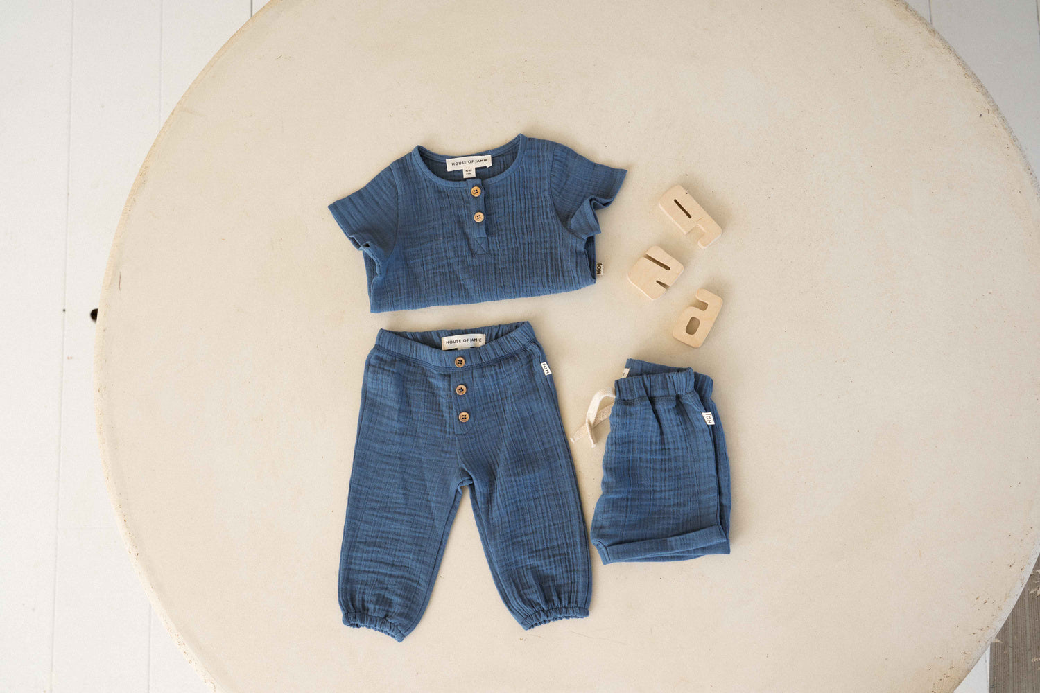 Henley Tee & Bermuda Set – Indigo