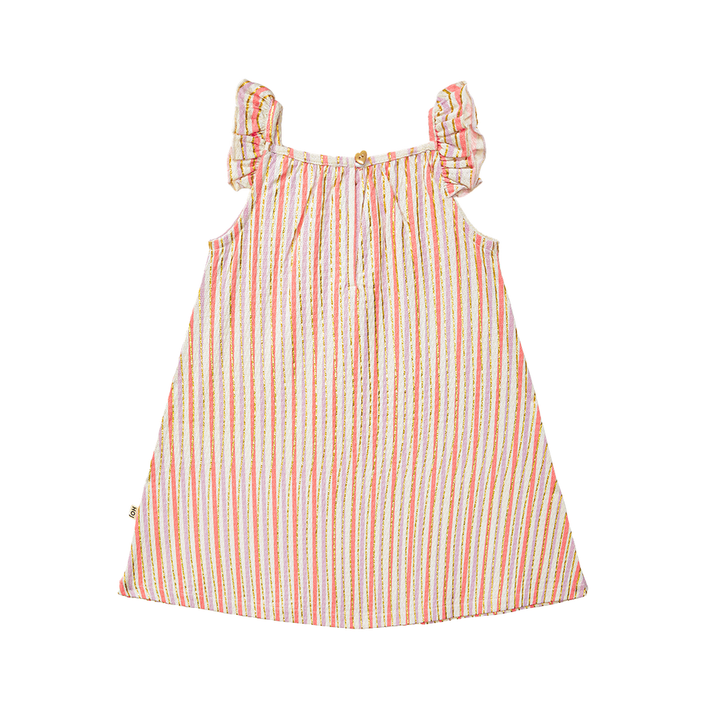 Ruffled Dress  – Gold Stripes
