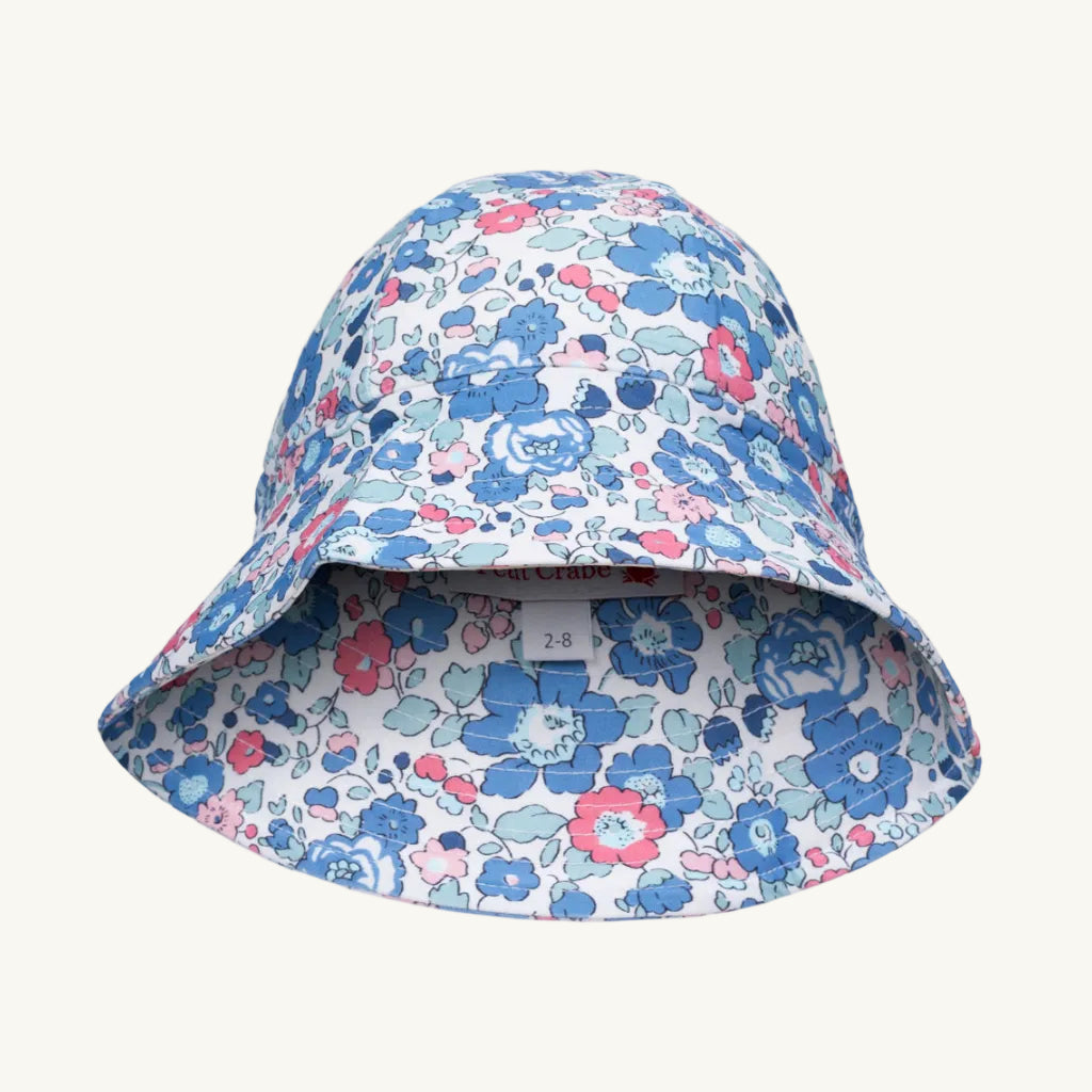 Floral patterned bucket hat on a white background
