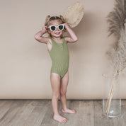 Glitter Crinkle Swimsuit - Iguana