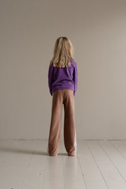 Wide Sequin Pants in Warm Taupe & Ecru