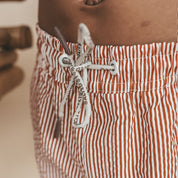 Seer Sucker Swim Shorts - Bombay Brown
