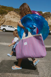 Poplin Striped Beach Bag