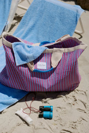 Poplin Striped Beach Bag
