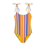 Arizona Girl's One-Piece Swimsuit in Orange Stripe