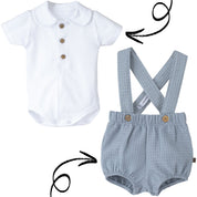 Baby Blue Dungaree & Shirt Set