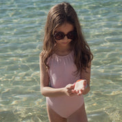 Bahamas Girl’s One-Piece Swimsuit in Light Pink & Gold