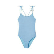 Bahamas Girl’s One-Piece Swimsuit in Sky Blue & Gold