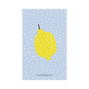Beach Towel – Blue Dots with Lemon (Velvet/Terry)
