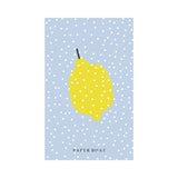 Beach Towel – Blue Dots with Lemon (Velvet/Terry)