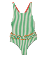Pop Stripes Ruffles Swimsuit