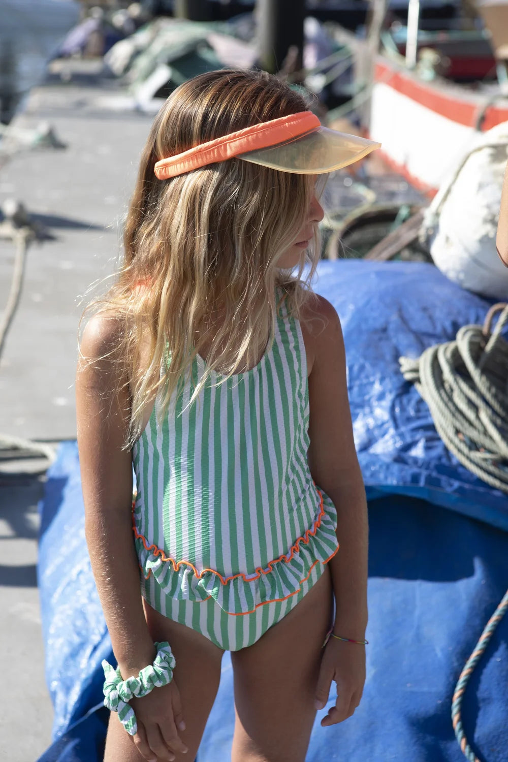 Pop Stripes Ruffles Swimsuit