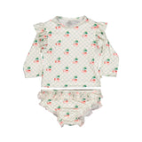 Cherries Squares Baby Swim Set (T-Shirt & Bikini)