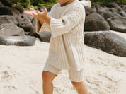 Ribbed Knit Tee in Sand
