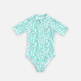 Girls SS Swimsuit - Seagull Breeze