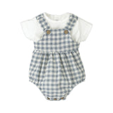 Gingham Shirt & Romper Set