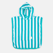 Terry Towel Poncho- Green Stripes