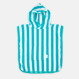 Terry Towel Poncho- Green Stripes