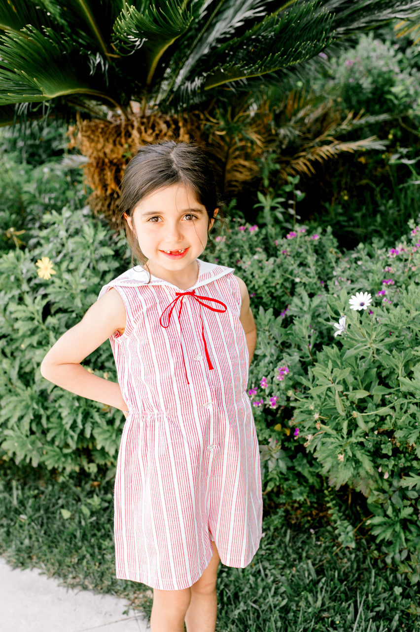 Red Striped Jumpsuit