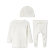 Newborn Pointelle 3-Piece Set (Hat, Blanket & Pyjamas)