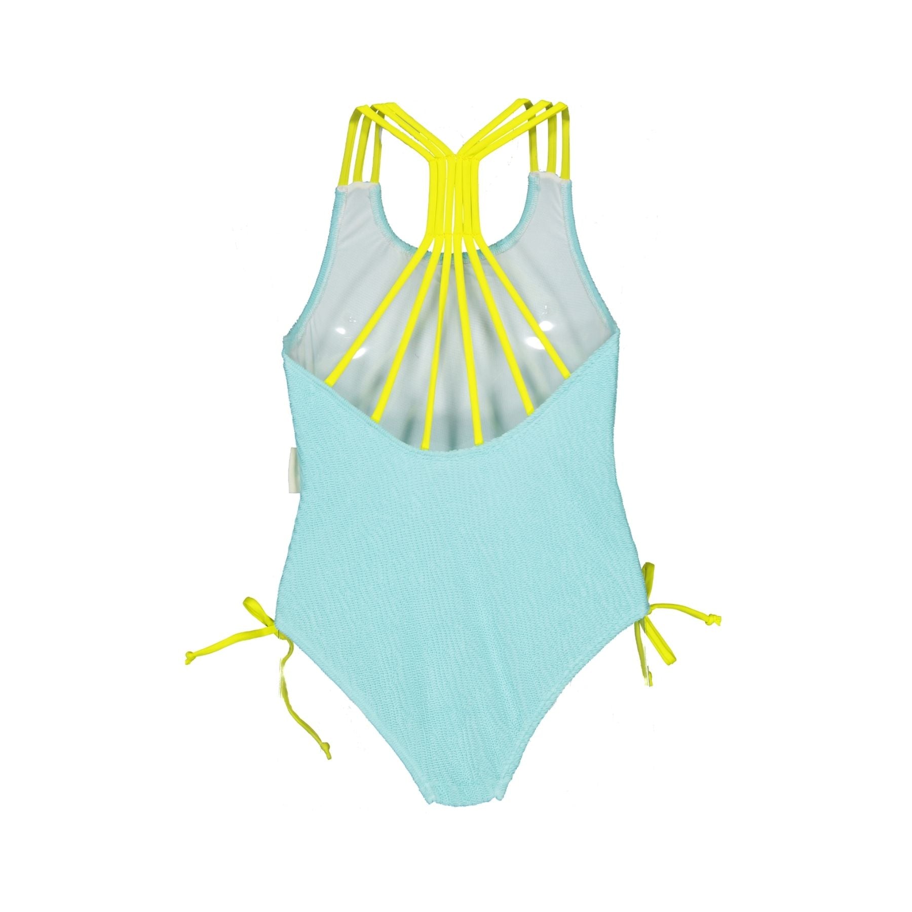 One-Piece Swimsuit – Aqua Waves/Yellow