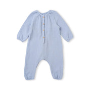 Long Sleeve One-Piece – Organic Cotton – Arctic Blue