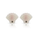 Shell Clip On Earrings – White