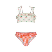 Two-Piece Swimsuit – Cherries & Pink/Red