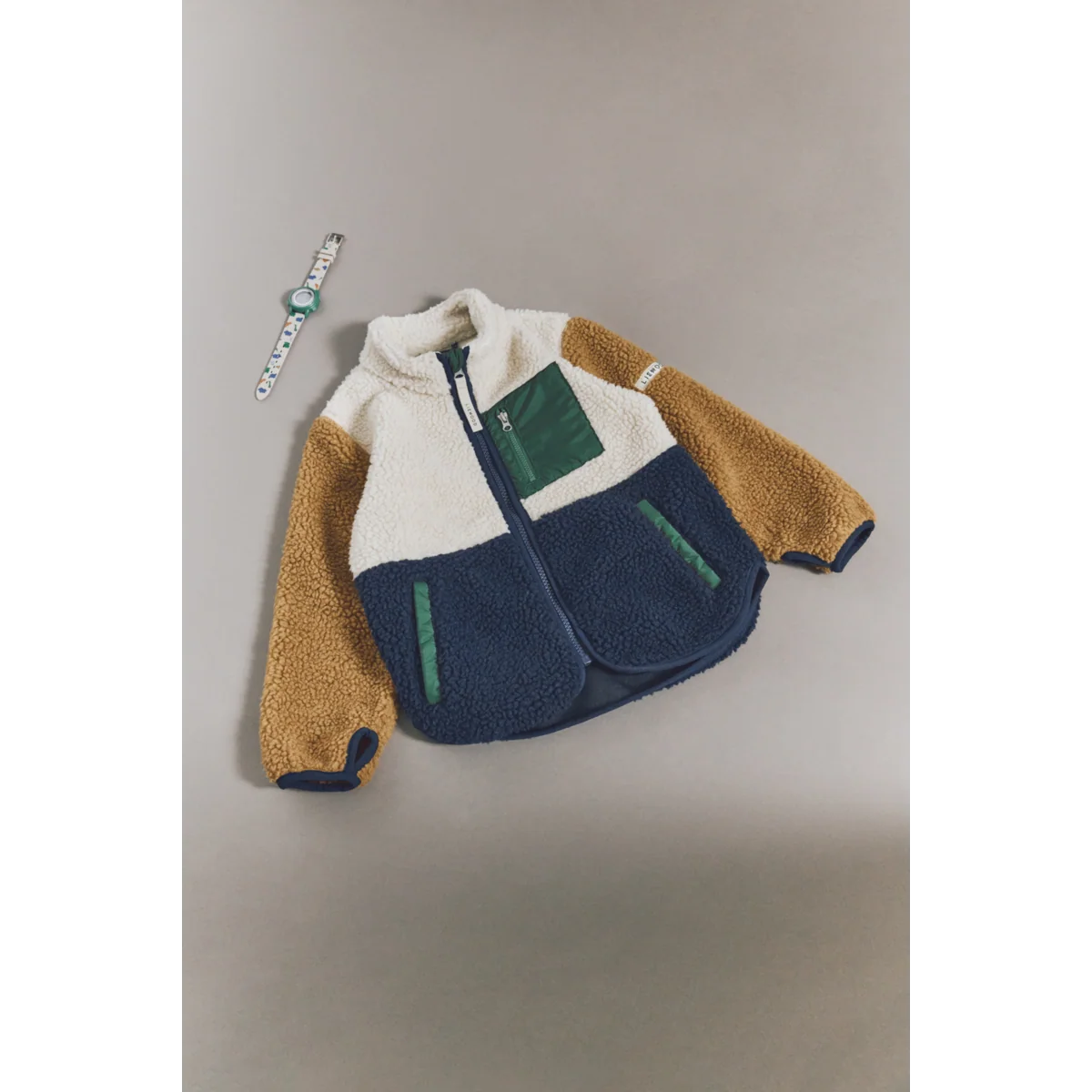 Nolan Pile Jacket – Classic Navy Multi Mix