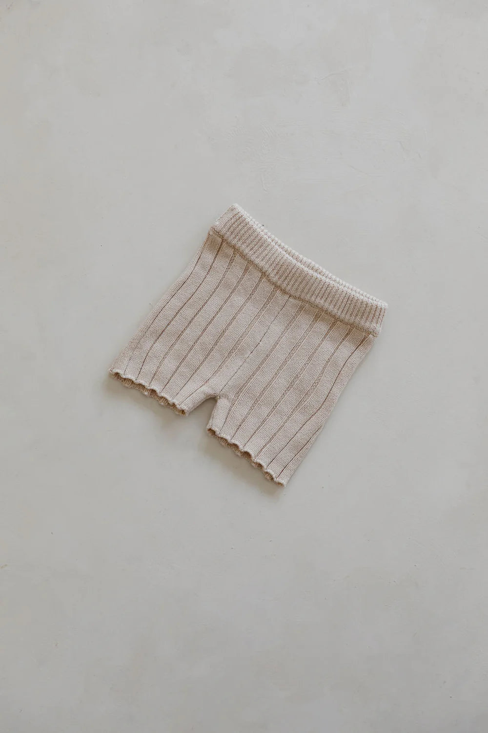 Ribbed Knit Shorts in Sand