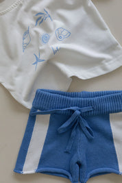 Crochet Shorts in Cobalt Salt