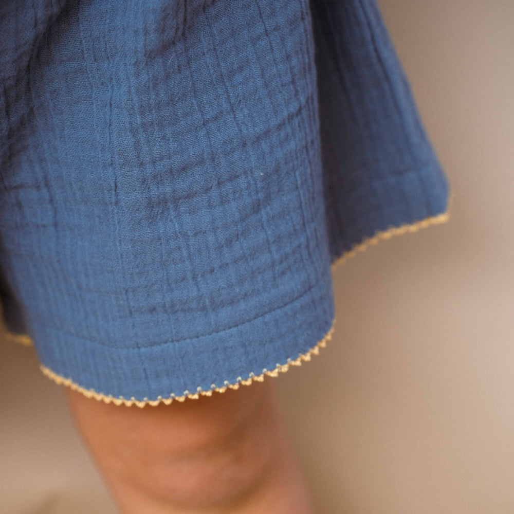 Girls Muslin Shorts – Indigo