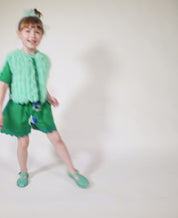 Laurel Scalloped Summer Shorts – Green